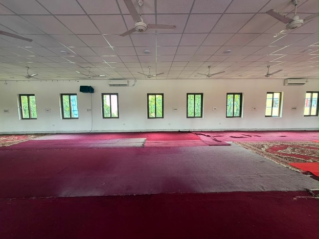 The existing interior walls and windows